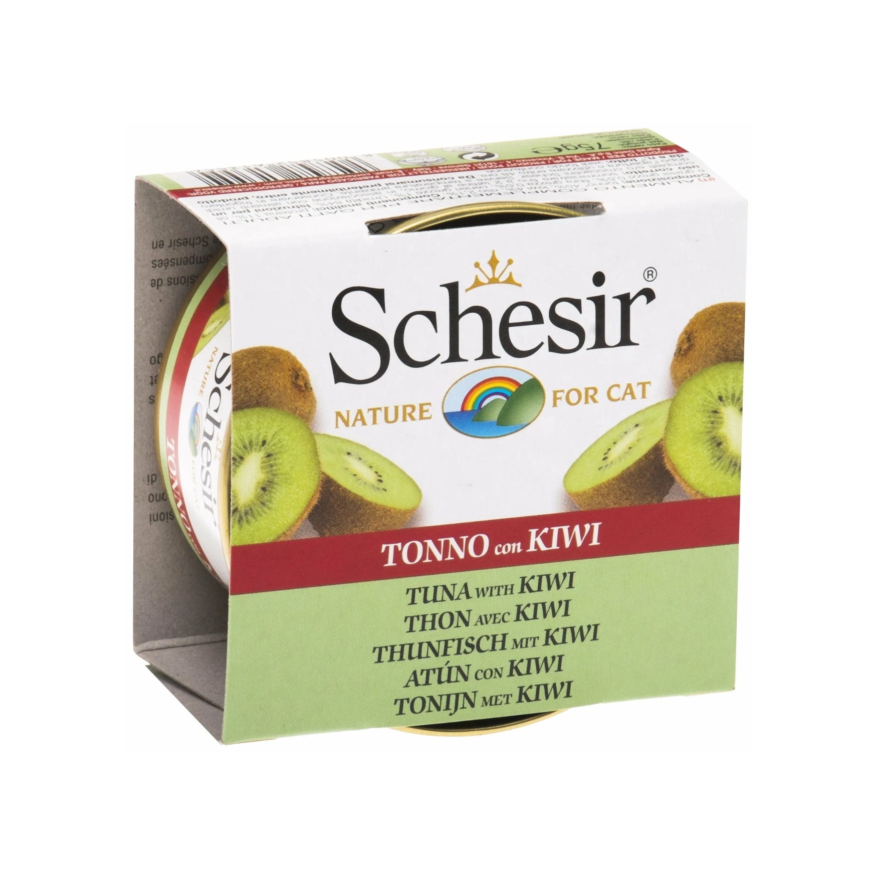 Schesir Canned Cat Food In Gravy & Jelly 70g–85g Tuna with Kiwi