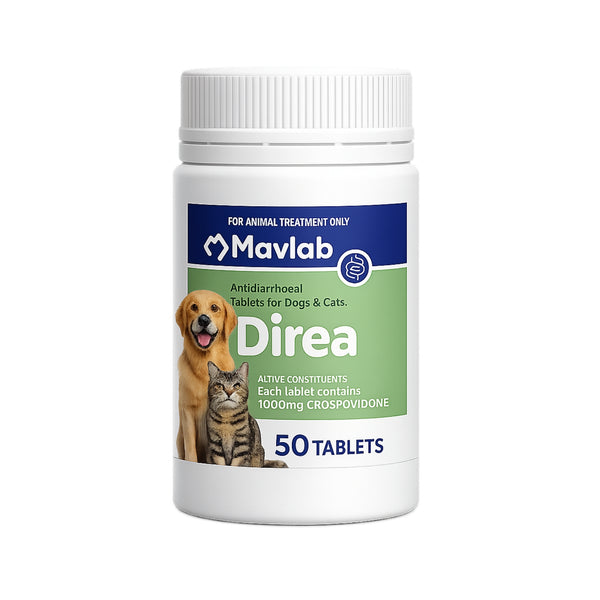 DIREA 50 Tablets - Gut Calming Supplement For Dogs & Cats