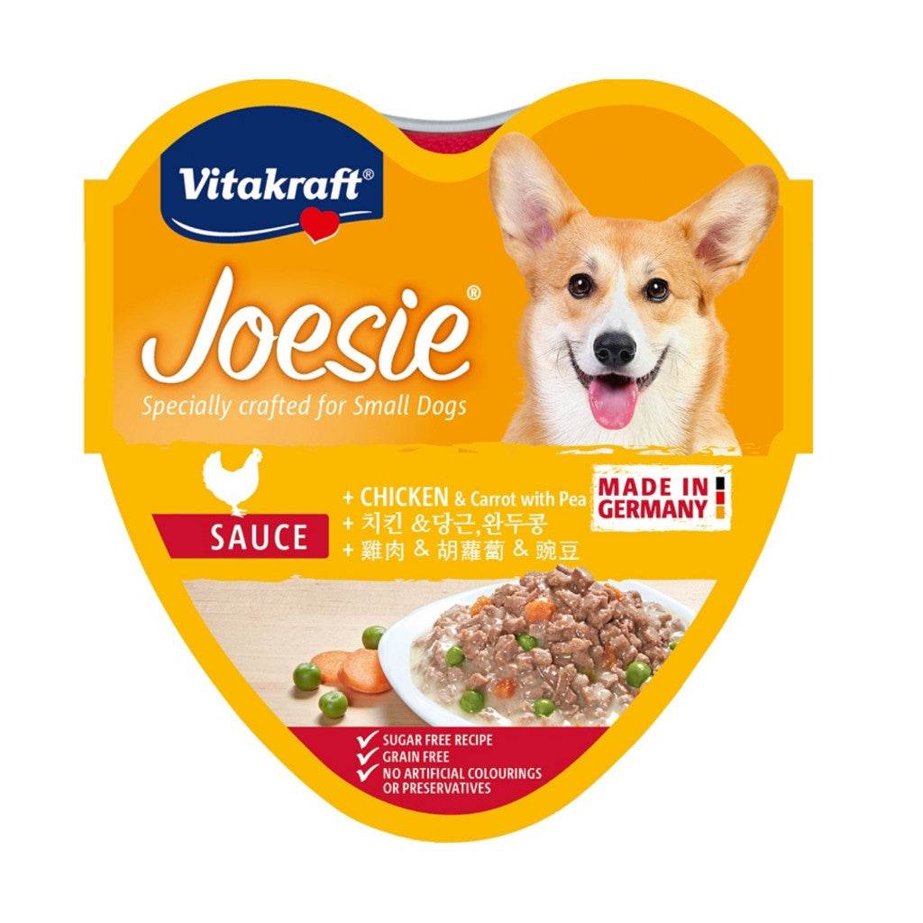 Vitakraft Joesie & Poesie Hearts Tray 85g Chicken Carrot & Pea
