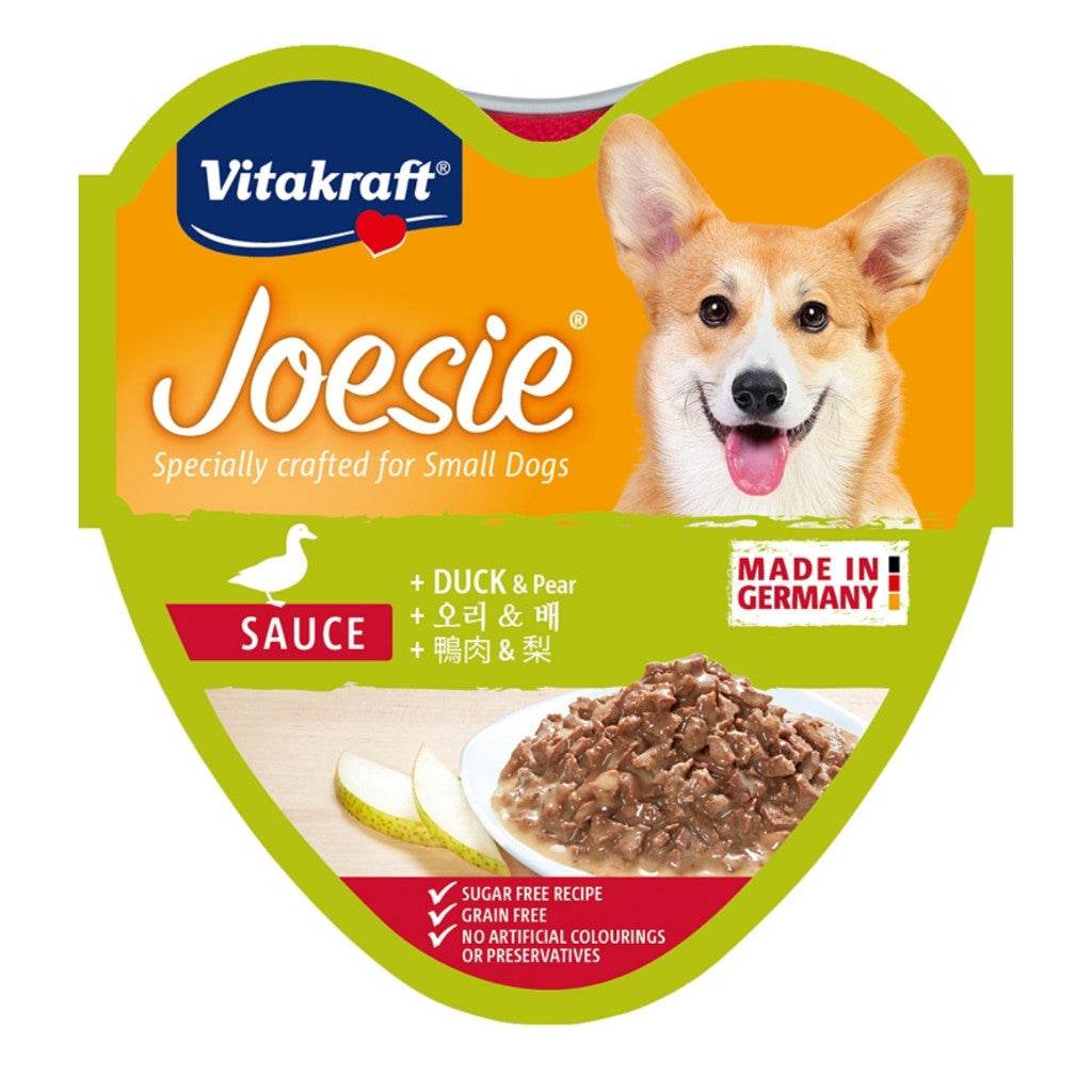 Vitakraft Joesie & Poesie Hearts Tray 85g Duck & Pear
