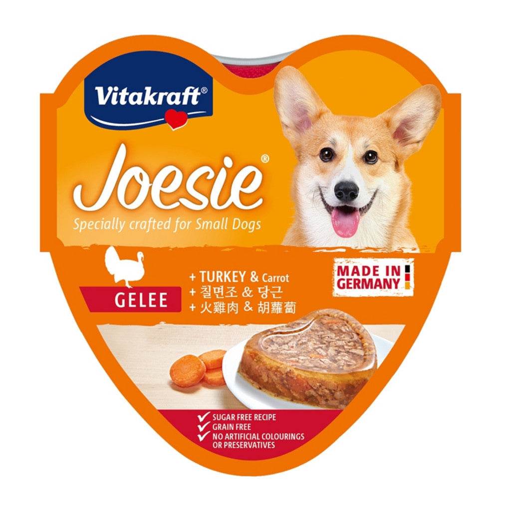 Vitakraft Joesie & Poesie Hearts Tray 85g Turkey & Carrot