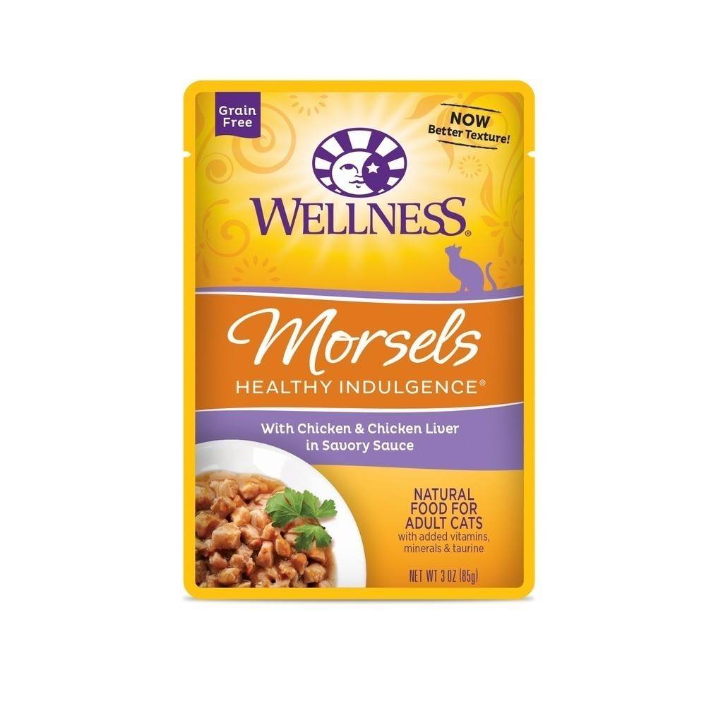 Wellness Healthy Indulgence Wet Cat Food 3oz Morsels Chick& Liver