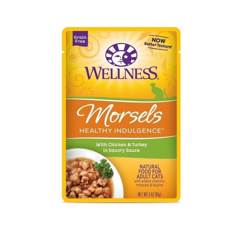 Wellness 3oz Healthy Indulgence Wet Cat Food Morsels Chick&Turkey