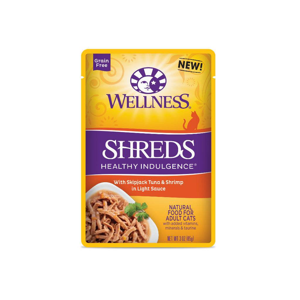 Wellness Healthy Indulgence Wet Cat Food 3oz Shreds Tuna & Shrimp