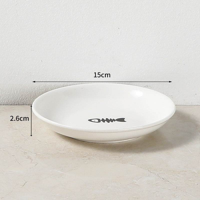 Pet Ceramic Bowl Fish Bone Plate