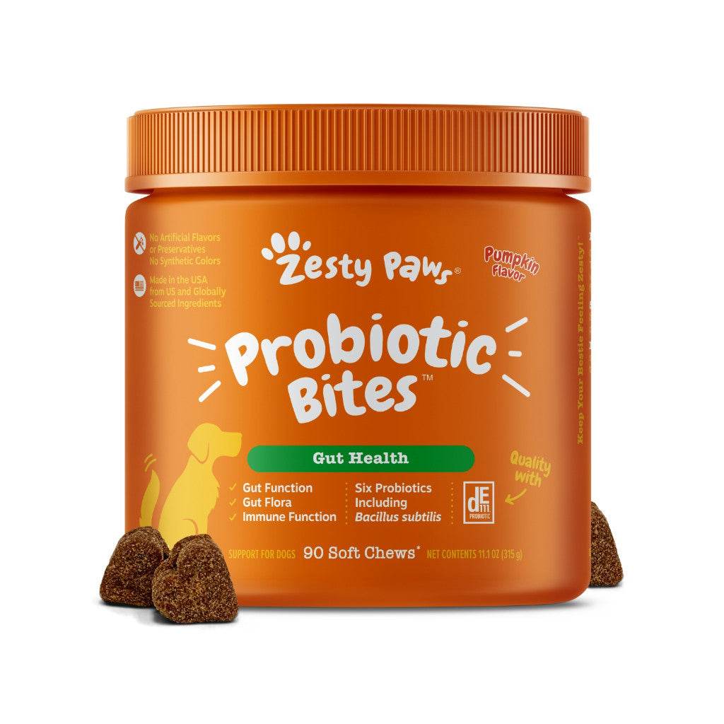 Zesty Paws Multivitamin Bites for Dogs Probiotic Pumpkin 90s