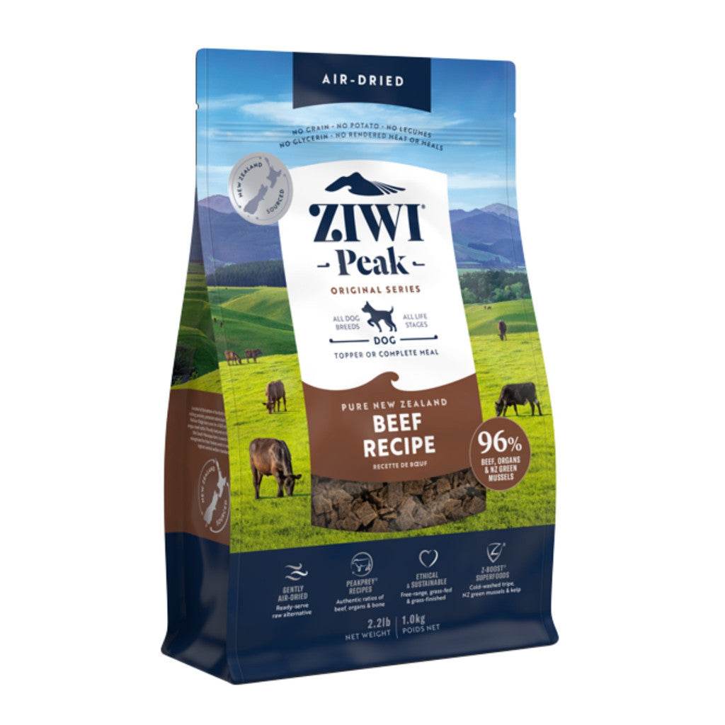 ZIWI Peak Air-Dried Dog Food 1kg – High-Protein, Grain-Free Premium Dog Nutrition Beef Air Dried Dog Food 1kg