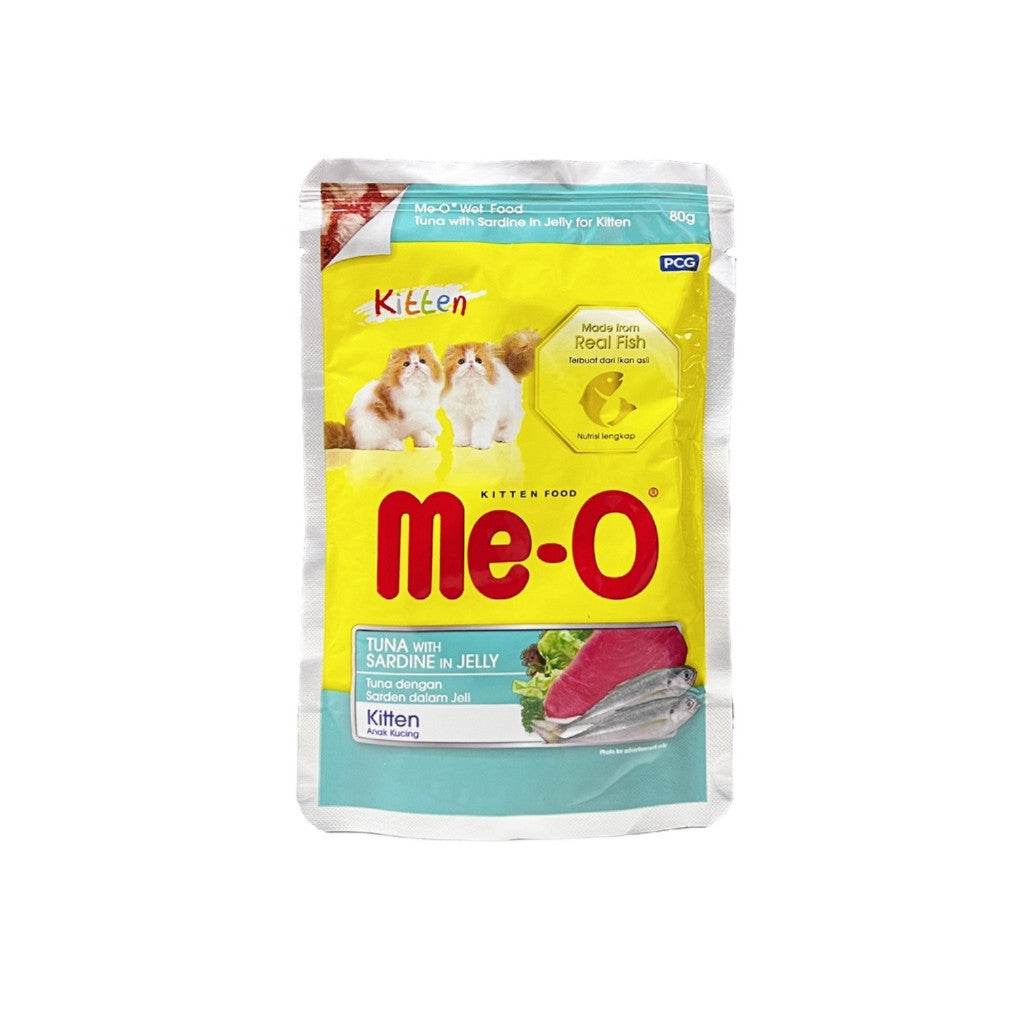 Me-O Cat Wet Food In Pouch 80g TunaJelly Sardine (Kitten)