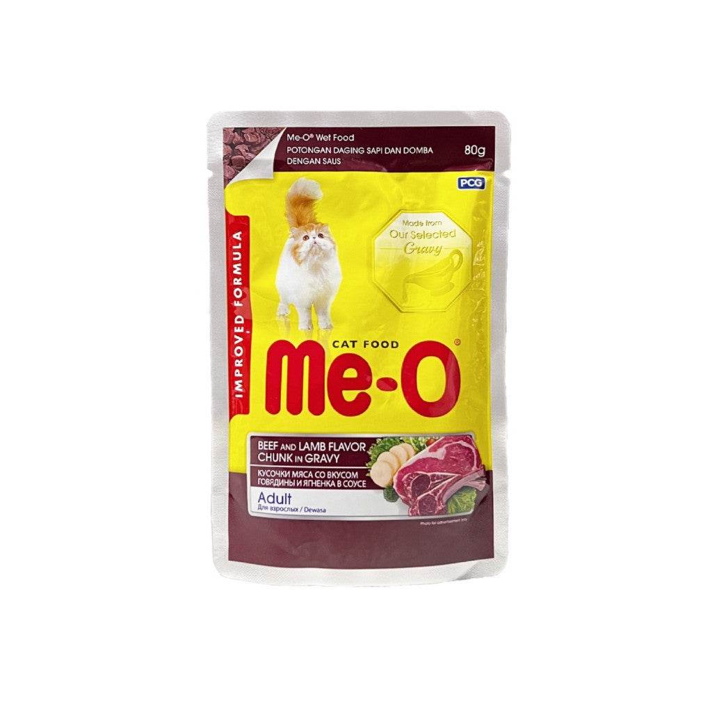 Me-O Cat Wet Food In Pouch 80g Beef & Lamb Gravy
