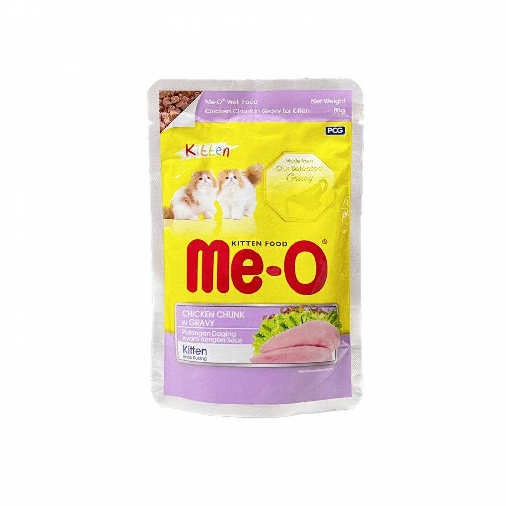 Me-O Cat Wet Food In Pouch 80g Chic Chunk Gravy (Kitten)