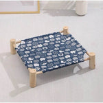 Cat Elevated Hammock Bed Navy Cat Head