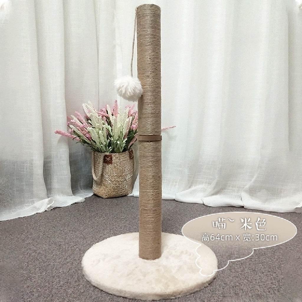 Cat Scratching Post Sisal Rope with Ball - 60cm/80cm White 60cm