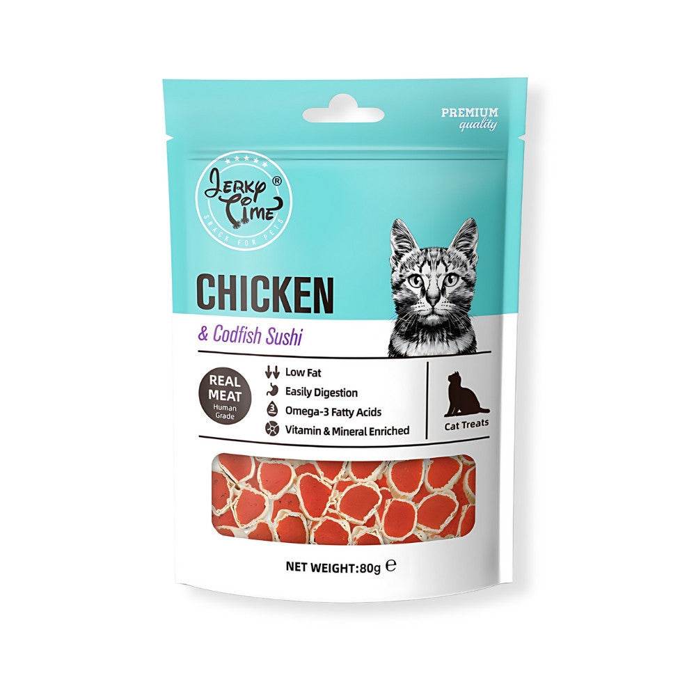 Jerky Time Cat Treats 80g Chicken & Codfish Sushi
