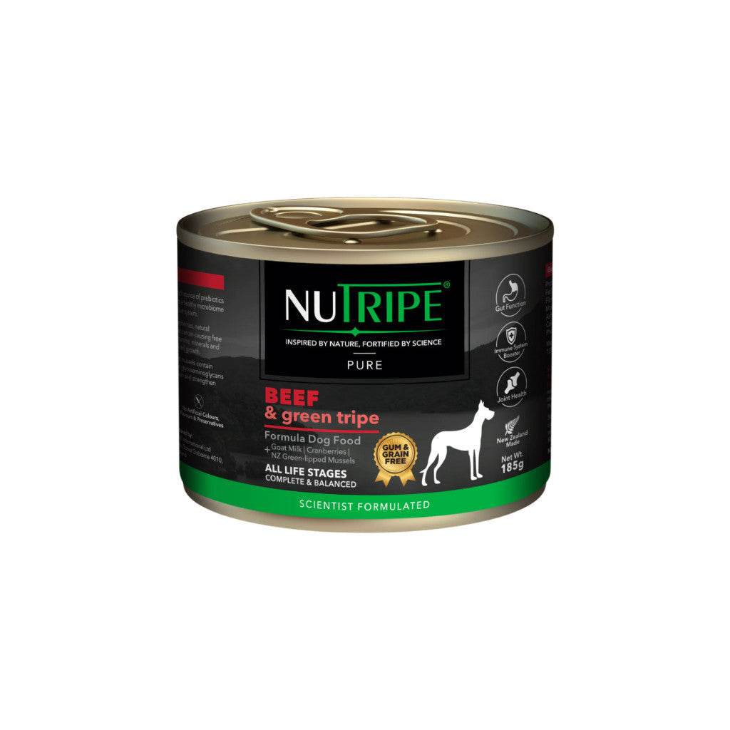 Nutripe Pure Dog Wet Food 95g/185g Beef & Green Tripe