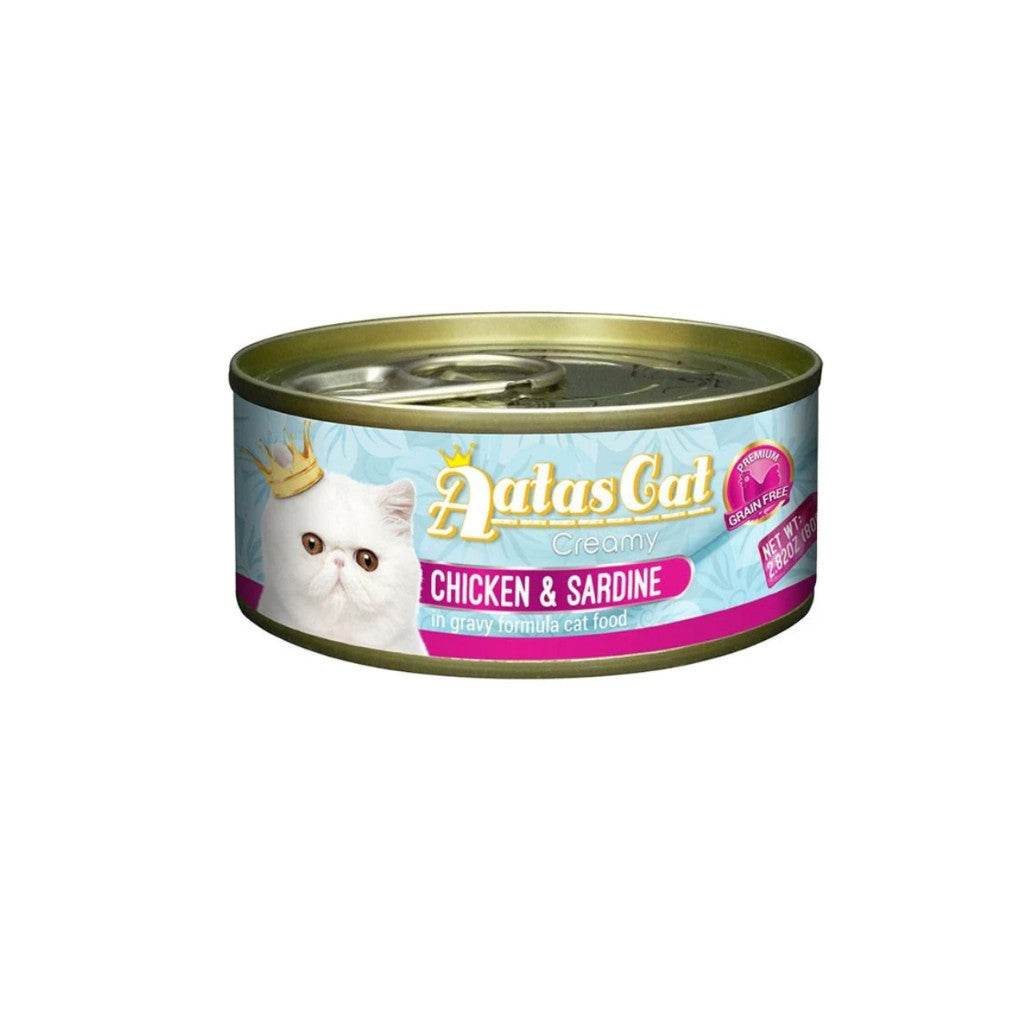 Aatas Cat Creamy Chicken Wet Cat Food in Gravy 80g Chicken & Sardine