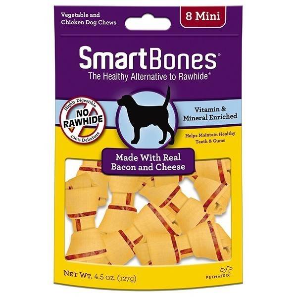 Smartbones Classic Bone Chews Bacon and Cheese - Mini 8pcs