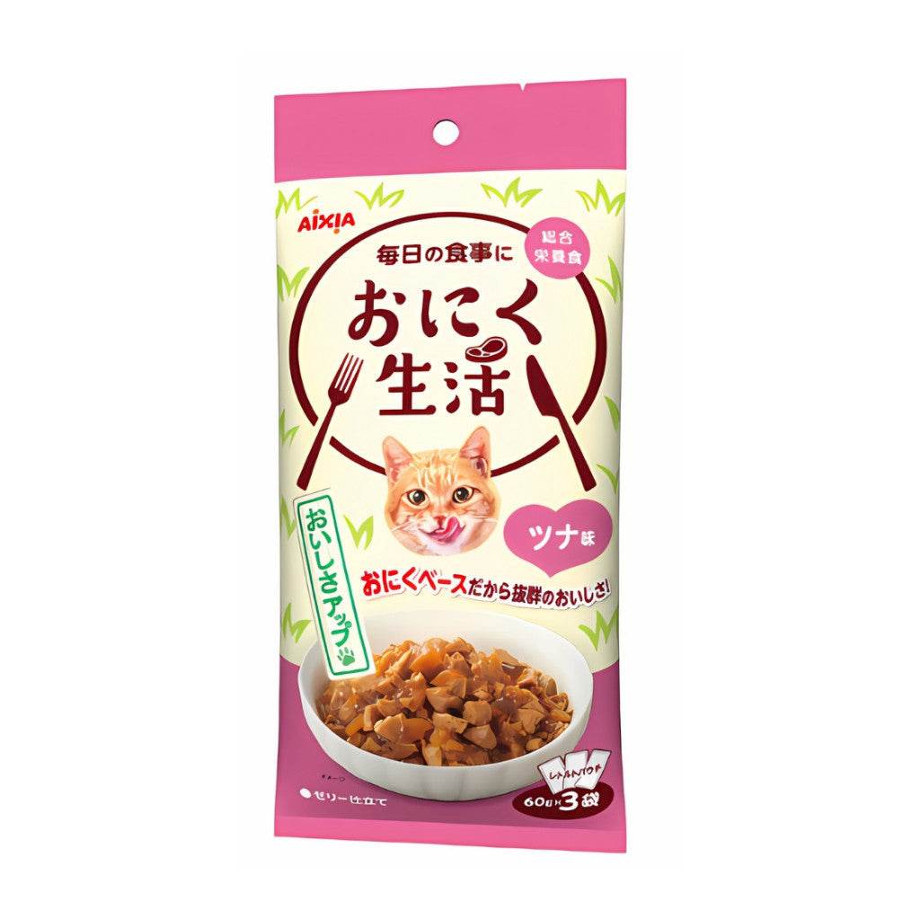 Aixia Fish & Meat Life Wet Cat Food 60g x 3 ON3 ML Tuna