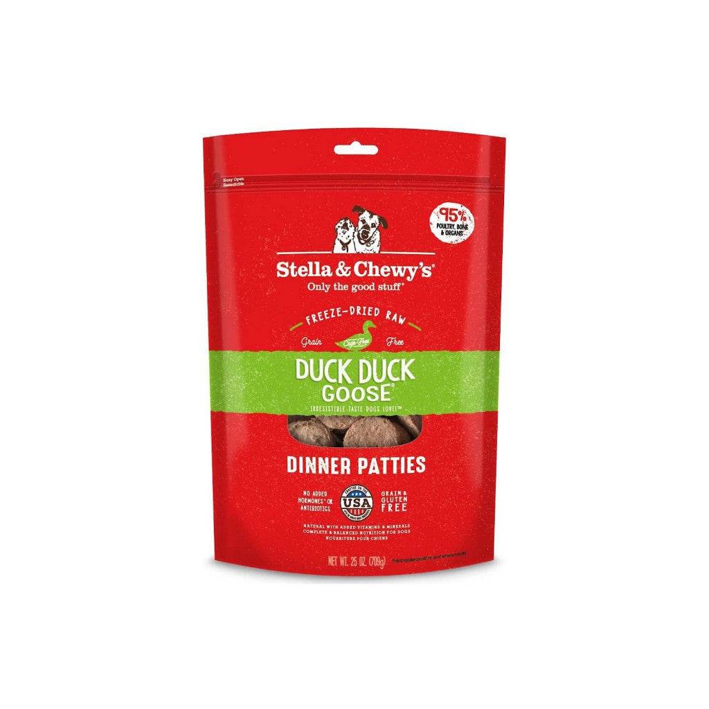 Stella & Chewy's Dinner Patties Freeze-Dried Raw Dog Food Duck Goose 25oz