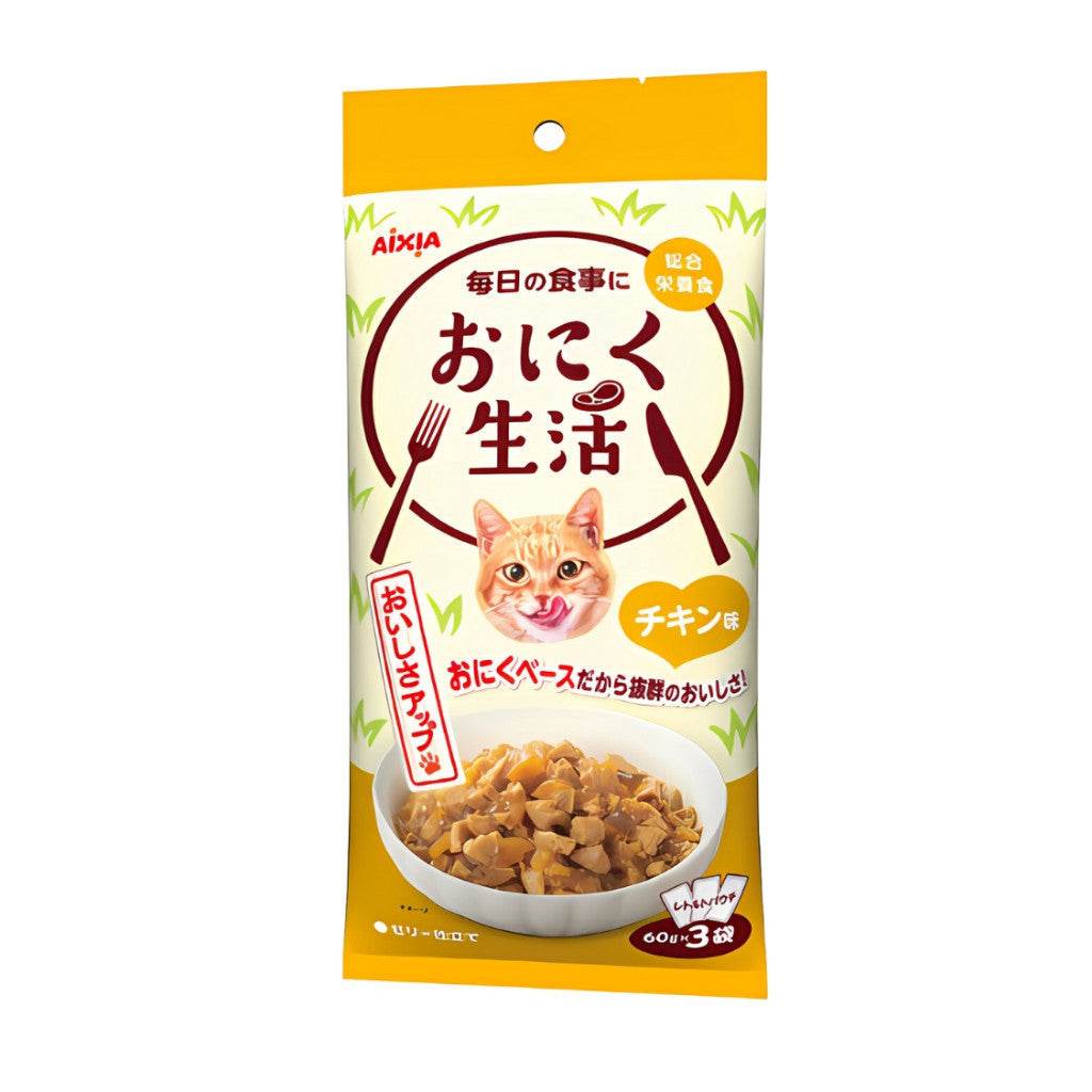 Aixia Fish & Meat Life Wet Cat Food 60g x 3 ON2 ML Chicken