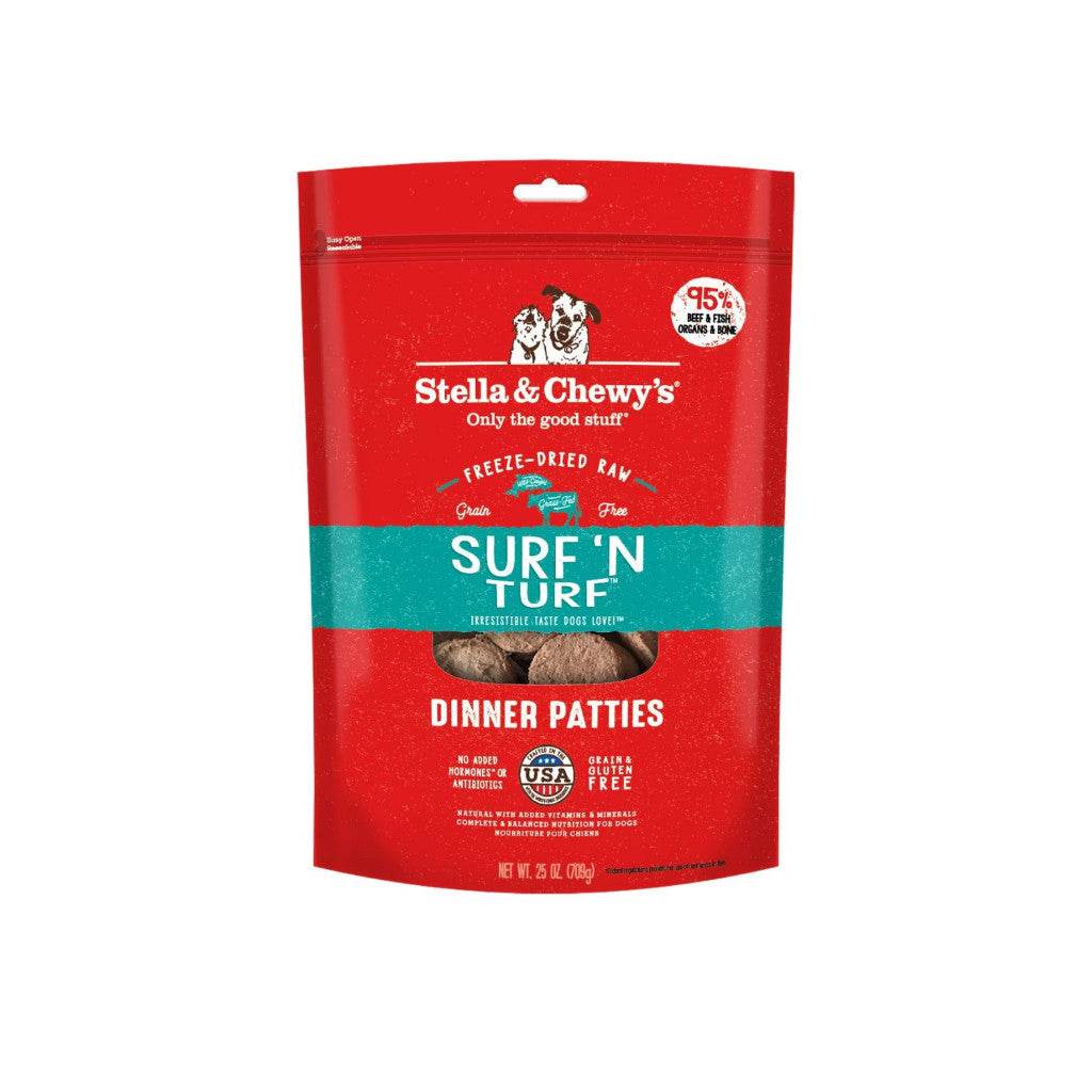 Stella & Chewy's Dinner Patties Freeze-Dried Raw Dog Food Surf n Turf 25oz
