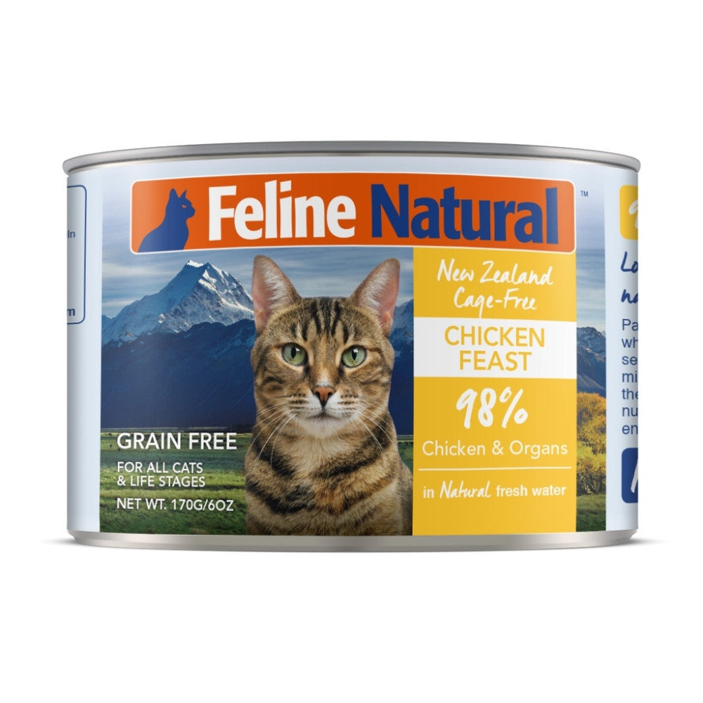[Bundle of 12] Feline Natural Cat Canned Food 170g - Grain-Free, Rich In Protein Chicken