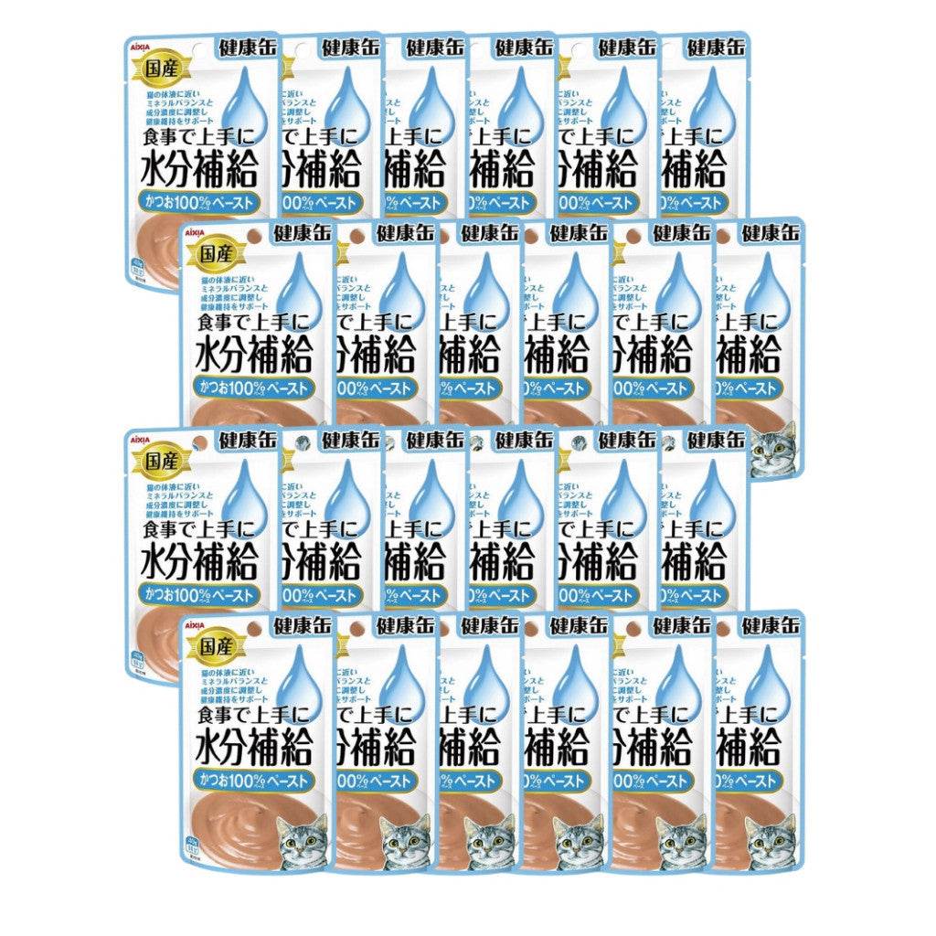 Bundle of 24 Aixia Kenko Pouch For Cat KZJ7 Skipjack Tuna