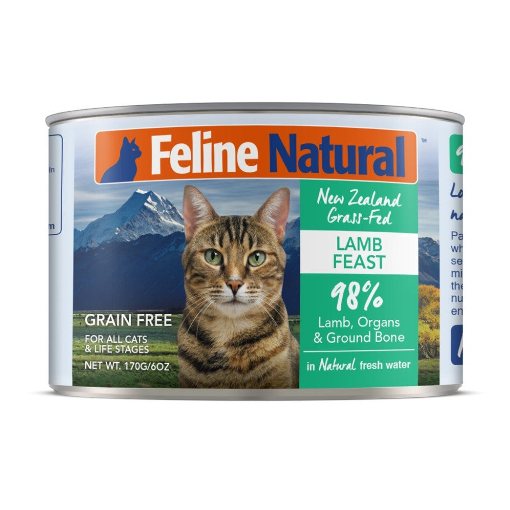 [Bundle of 12] Feline Natural Cat Canned Food 170g - Grain-Free, Rich In Protein Lamb