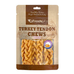 Afreschi Natural Turkey Tendon Dog Chews – Long-Lasting Dental Treats for Dogs Braided Stick