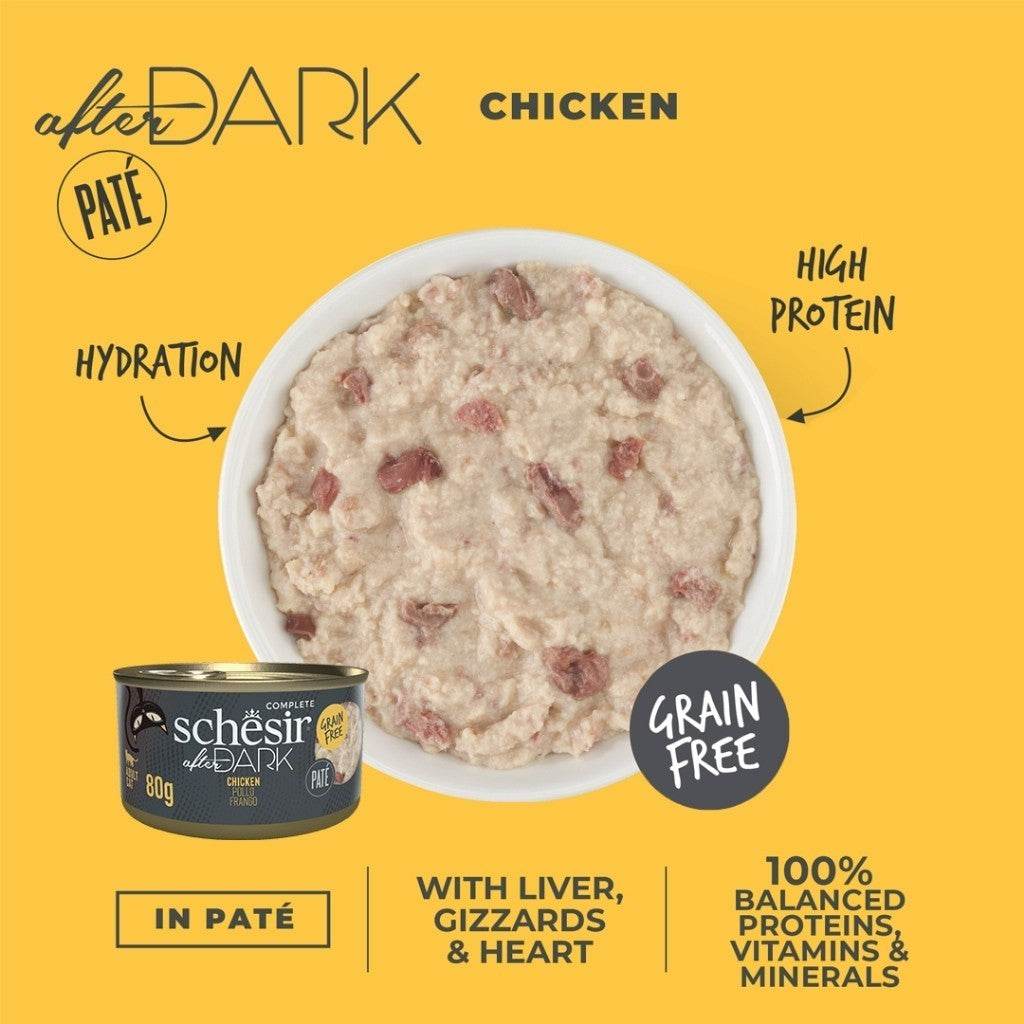 Schesir After Dark Wet Cat Food 80g Pate Chicken
