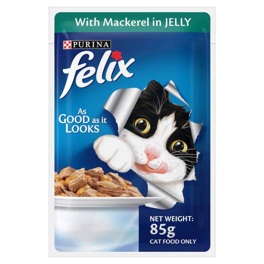 [Bundle of 24] Purina Felix As Good As It Looks 85g - Cat Wet Food In Jelly Mackerel