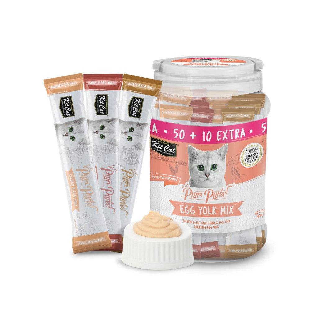 Kit Cat Purr Puree Tub Liquid Treats for Cats 15g Egg Yolk