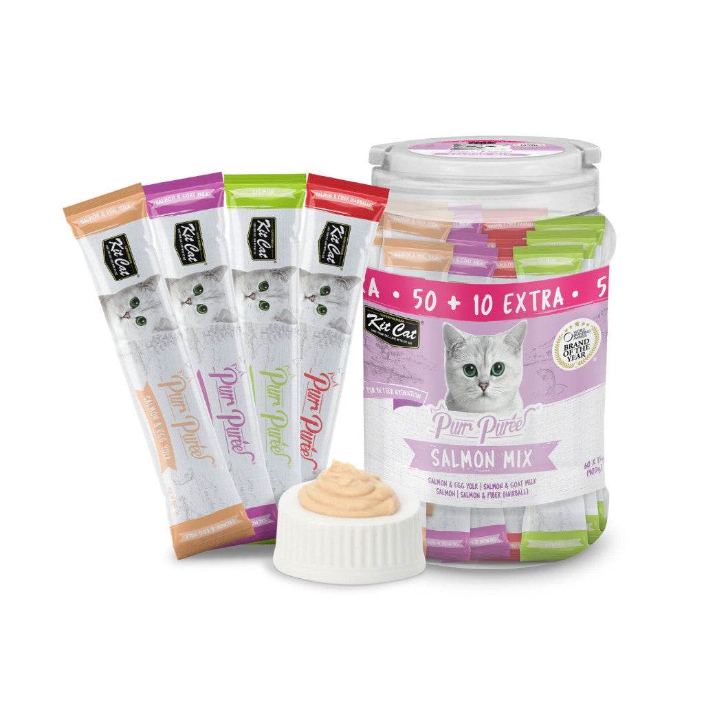 Kit Cat Purr Puree Tub Liquid Treats for Cats 15g Salmon