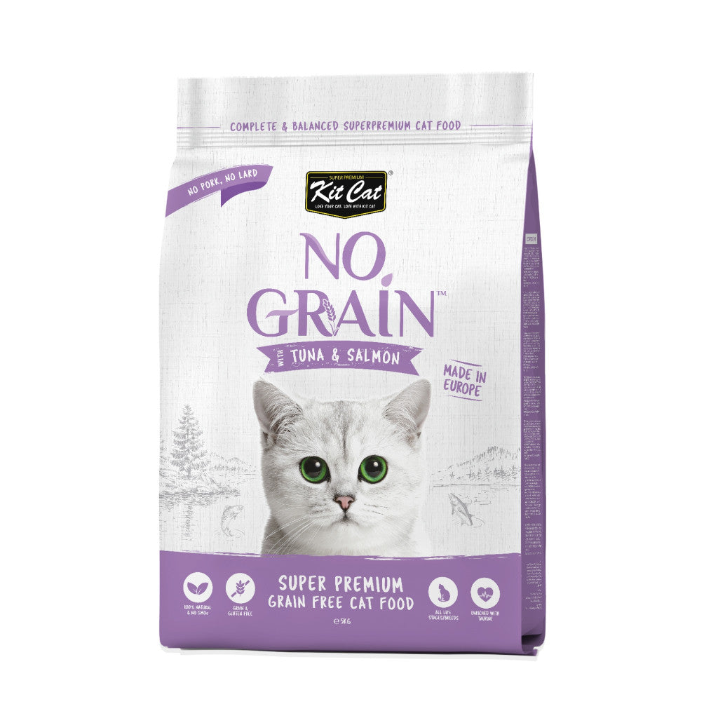 Kit Cat No Grain Dry Food for Cats 1kg / 5kg - Super Premium Grain Free Cat Food For Adult & Kitten Tuna & Salmon 5kg