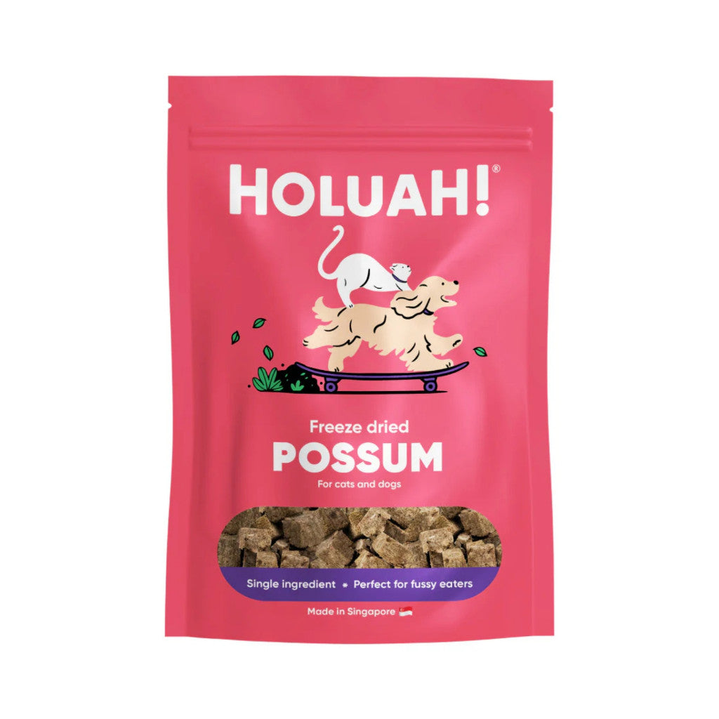 Holuah! Freeze Dried Single Ingredient Treats For Cats & Dogs 50g 70g - High Protein Real Meat Snack Possum