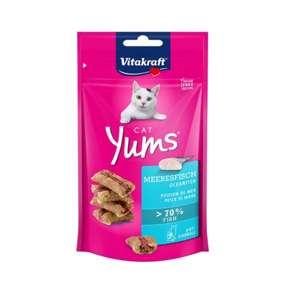 Vitakraft Cat Yums 40g Cat Treats - Soft & Juicy Meaty Filling Delicious Irresistible Cat Snack Oceanfish EXP 01 08 2026