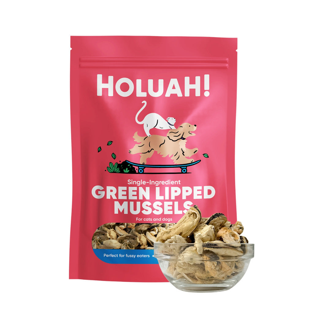 Holuah! Freeze Dried Single Ingredient Treats For Cats & Dogs 50g 70g - High Protein Real Meat Snack Green Lipped Mussels