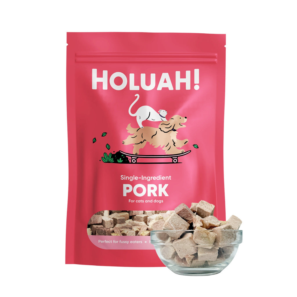 Holuah! Freeze Dried Single Ingredient Treats For Cats & Dogs 50g 70g - High Protein Real Meat Snack Pork
