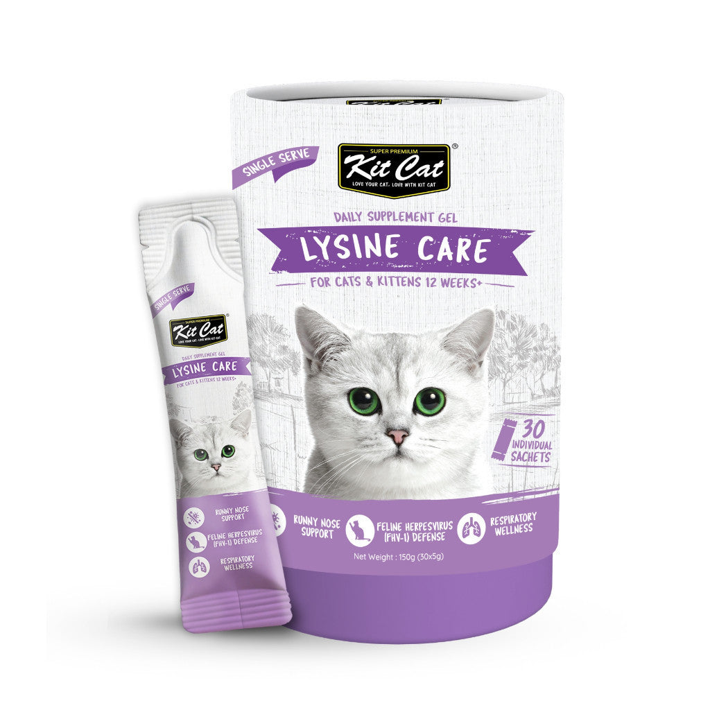 Kit Cat Daily Nutritional Supplement Gel For Cats | Tub (5g x 30 sticks) | Pet Health Support Lysine Care