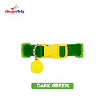 PowerPets Pet Collar - Adjustable Fit Safety Buckle Quick Release Comfortable Premium Daily Wear Dark Green