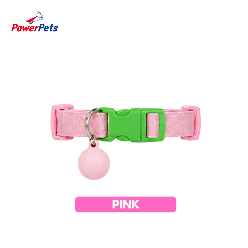 PowerPets Pet Collar - Adjustable Fit Safety Buckle Quick Release Comfortable Premium Daily Wear Pink