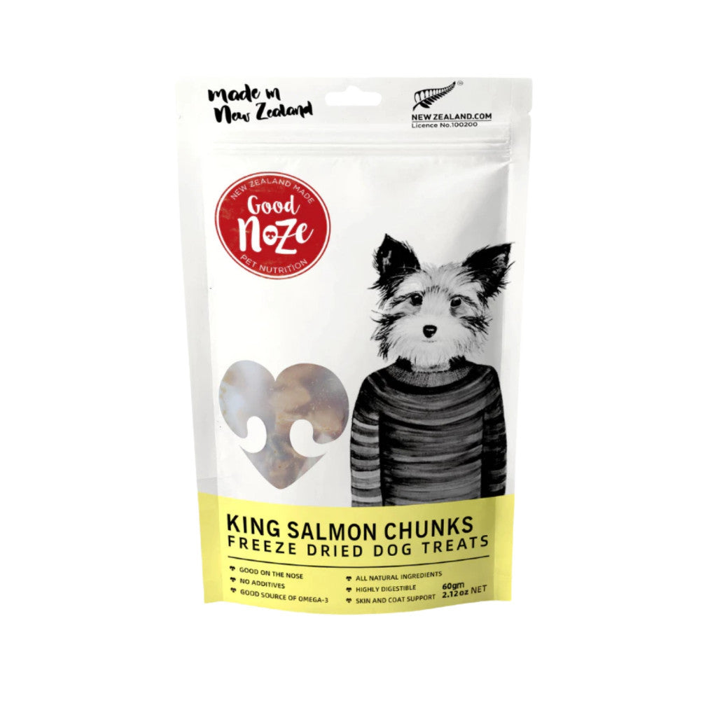 Good Noze Freeze-Dried Treats For Cat & Dog 60g 65g 100g - Complete Meal for All Life Stages Dog Salmon Fish 60g