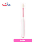 PowerPets Pet Gentle Toothbrush - Reduce Plaque & Tartar Supports Healthier Gums & Freshens Breath Pink