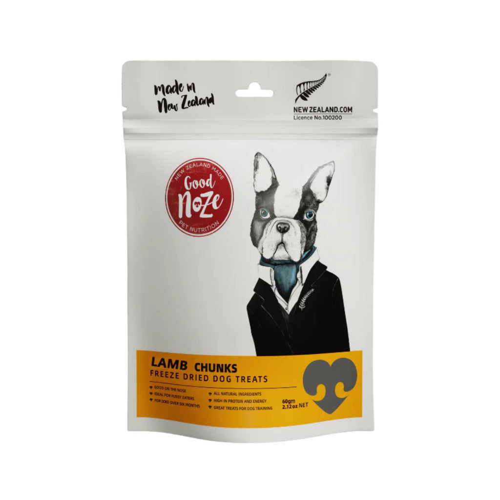 Good Noze Freeze-Dried Treats 60g/65g/100g - Cat & Dog Treats Dog Lamb Chunks 60g