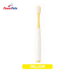PowerPets Pet Gentle Toothbrush - Reduce Plaque & Tartar Supports Healthier Gums & Freshens Breath Yellow
