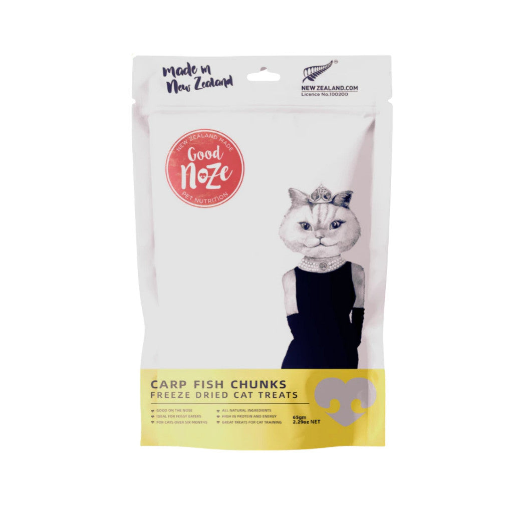 Good Noze Freeze-Dried Treats 60g/65g/100g - Cat & Dog Treats Cat Carp Fish Chunks 65g