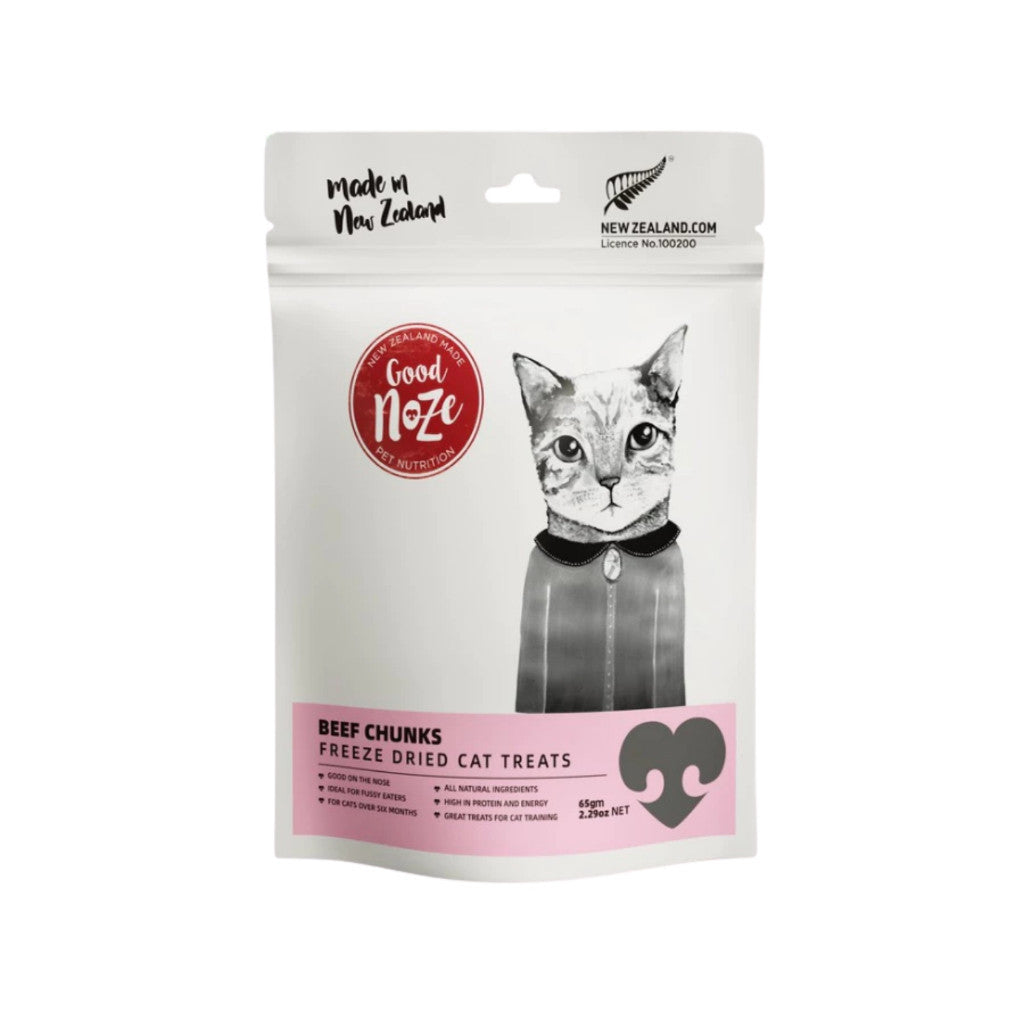 Good Noze Freeze-Dried Treats For Cat & Dog 60g 65g 100g - Complete Meal for All Life Stages Cat Beef 65g