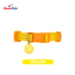 PowerPets Pet Collar - Adjustable Fit Safety Buckle Quick Release Comfortable Premium Daily Wear Yellow