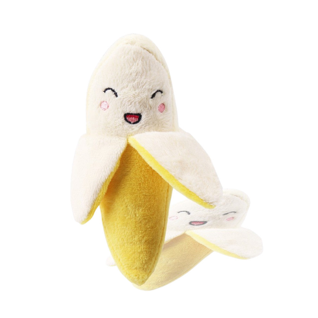 Squeaky Small Chew Soft Toy For Dogs - Plush Teething & Fun Training Toy Banana