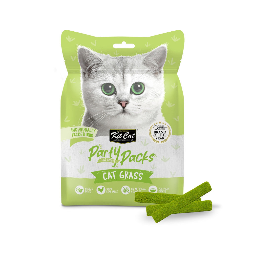 Kit Cat Party Packs Freeze Dried Cat Treats 30g Cat Grass