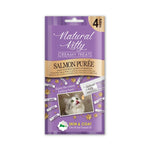 Natural Kitty Creamy Cat Treats 4 x 12g - Superfood Lickable Cat Food NEW Salmon Puree